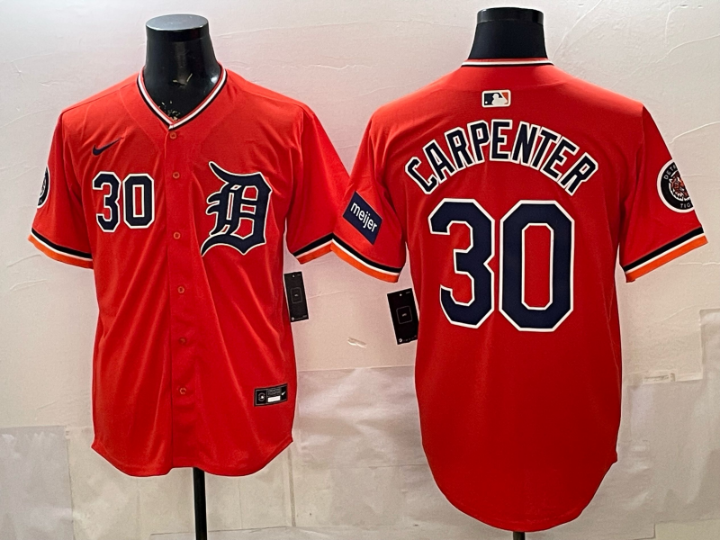 Men Detroit Tigers #30 Carpenter orange Game Nike MLB Jersey0321004->detroit tigers->MLB Jersey